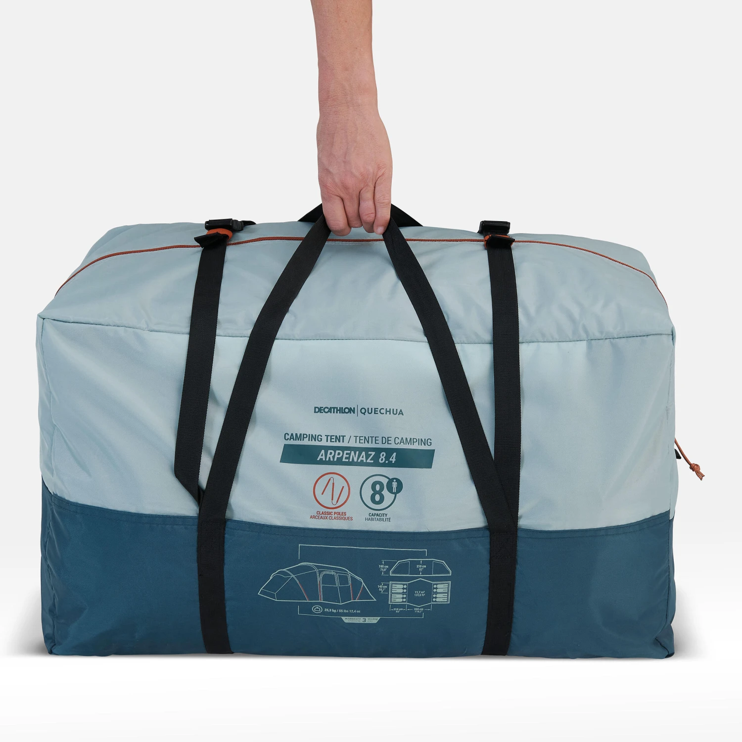 Quechua 8 Man Tent With Poles - Arpenaz 8.4 6 Quechua 8 Man Tent With Poles - Arpenaz 8.4 - Image 4