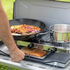 Campingaz Double Burner And Grill Chef Folding CV Stove -Vango Store k350aa44865165c2c1950ab16a553eb0a