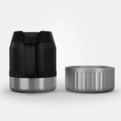 Quechua Stainless Steel Isothermal Food Box For Hiking MH500 0.8 L With Bowl Black -Vango Store k65696e8c1e3be71e5d620f434004ef50