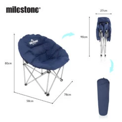 Milestone Navy Blue Deluxe Moon Chair -Vango Store k7f55671e6b6bc9ffd6ff0dca6363ef3c