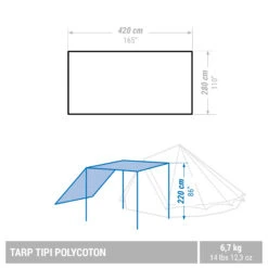 Quechua CAMPING TARP - TEPEE POLYCOTTON - 6 PERSON -Vango Store ke30b7f3a23affb145c4ab3ef67f6c363